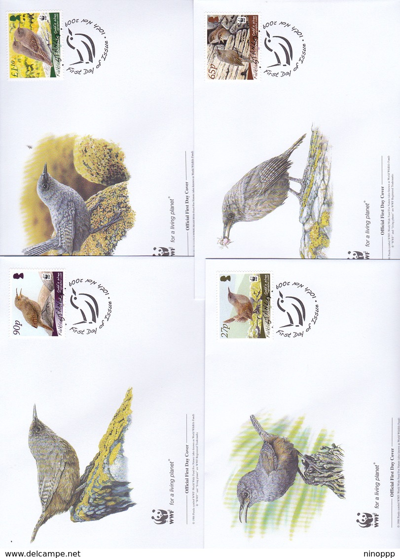 World Wide Fund For Nature 2009 Falkland Islands Set 4 Official First Day Covers - FDC