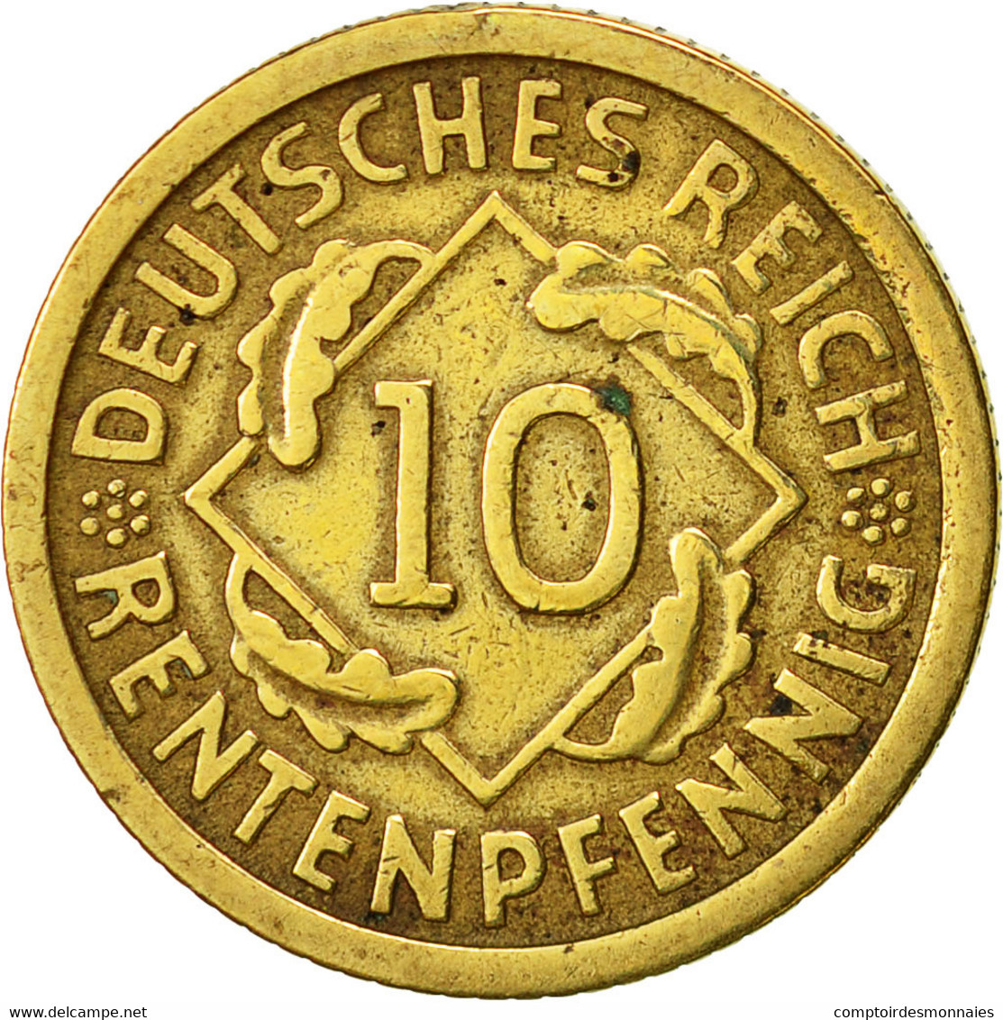 Allemagne, République De Weimar, 10 Rentenpfennig, 1924, Stuttgart, TTB - 10 Rentenpfennig & 10 Reichspfennig