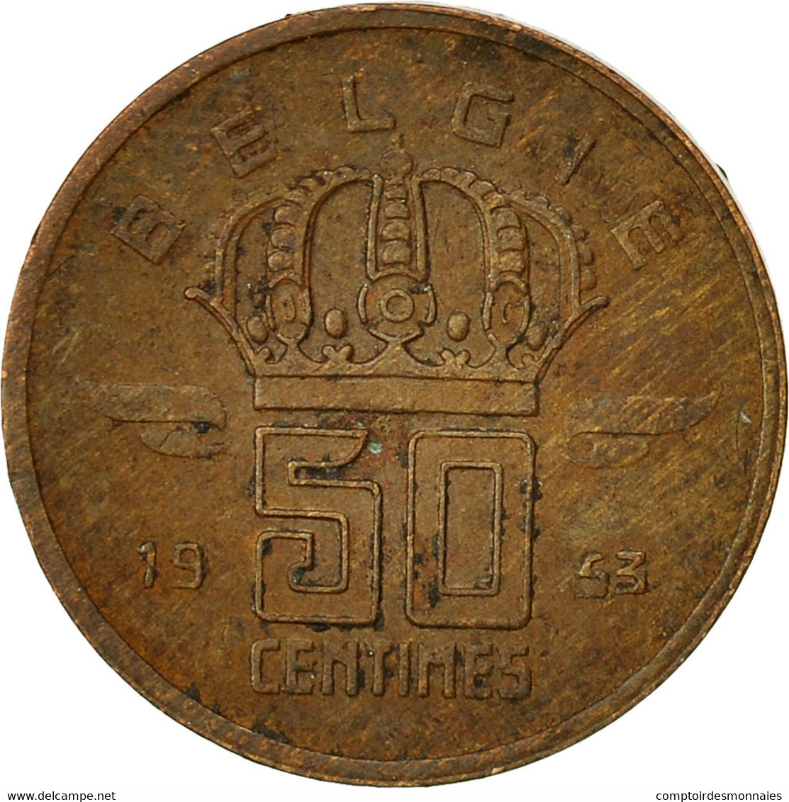 Belgique, 50 Centimes, 1953, TB+, Bronze, KM:145 - 50 Centimes