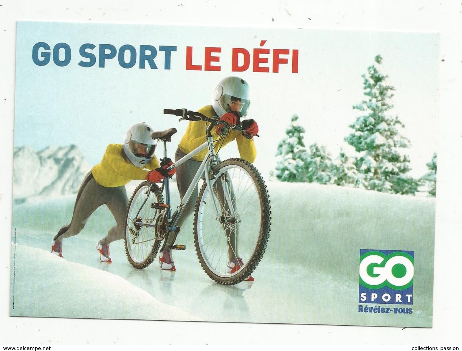 Cp , Sports ,cyclisme, Publicité GO SPORT LE DEFI , Vierge - Ciclismo