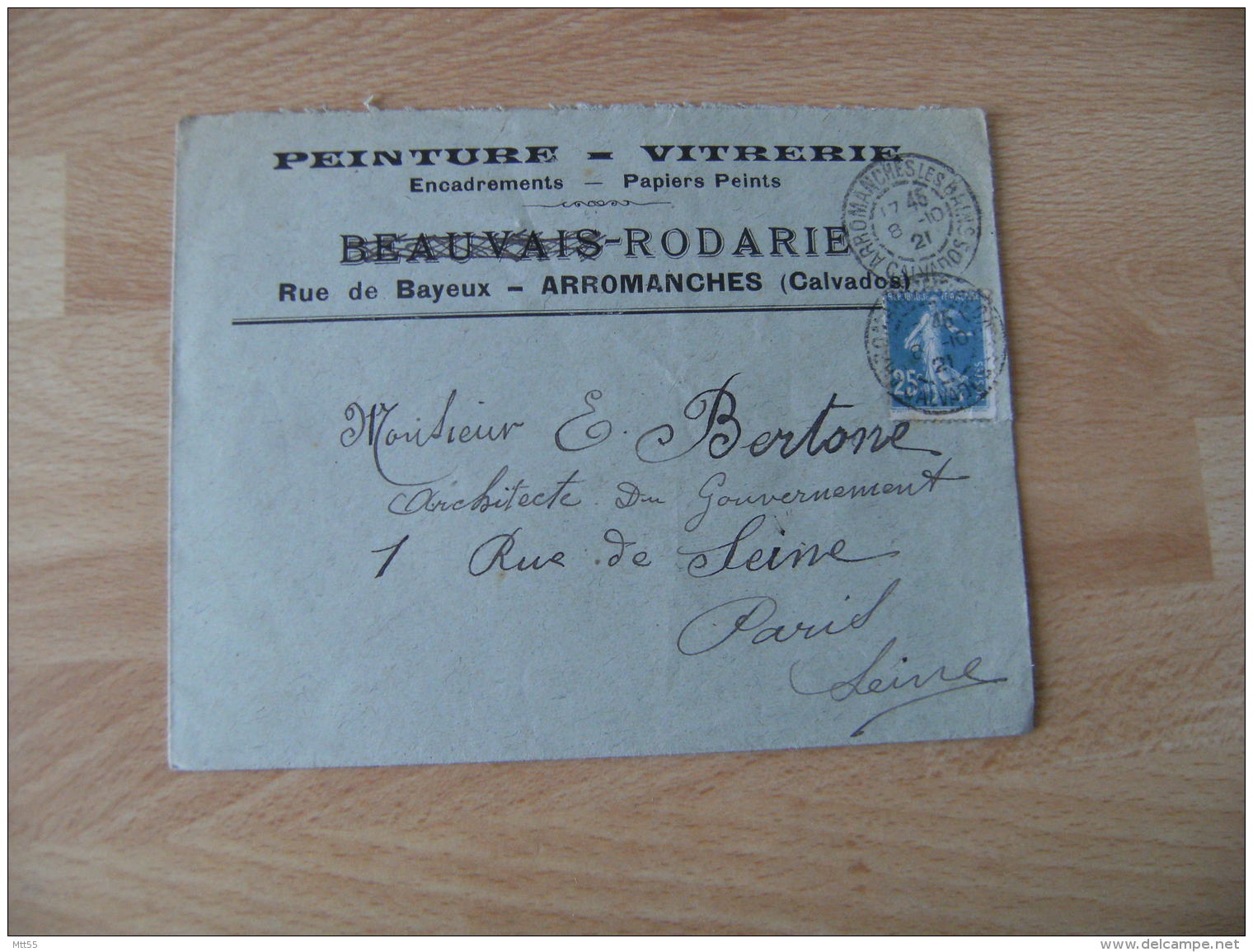 Arromanche Rodarie Peinture   Enveloppe Commerciale - 1900 – 1949