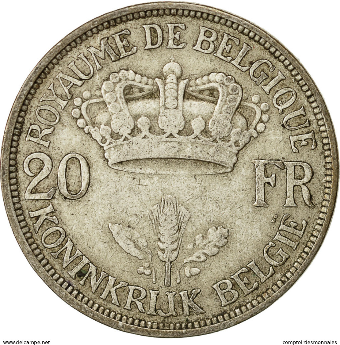 Belgique, 20 Francs, 20 Frank, 1934, TB+, Argent, KM:105 - 20 Francs