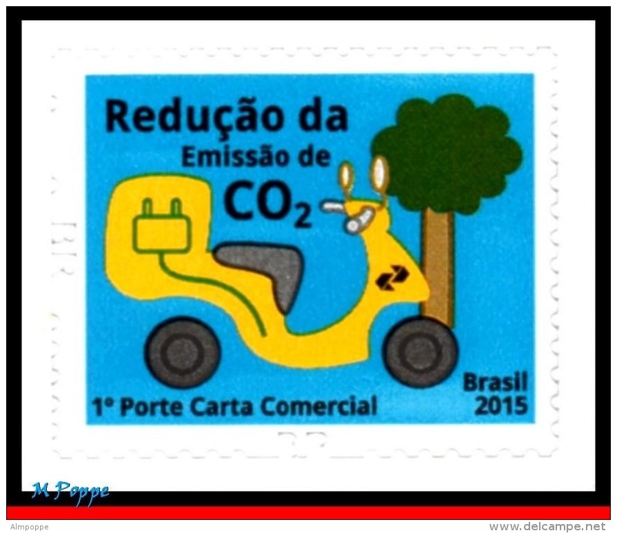 Ref. BR-3308-09+B BRAZIL 2015 ENVIRONMENT, SUSTAINABILITY ISSUE,, APPRENTICE & REDUCTION OF CO2, MNH+BROCHURE 2V Sc# 3 - Nuevos