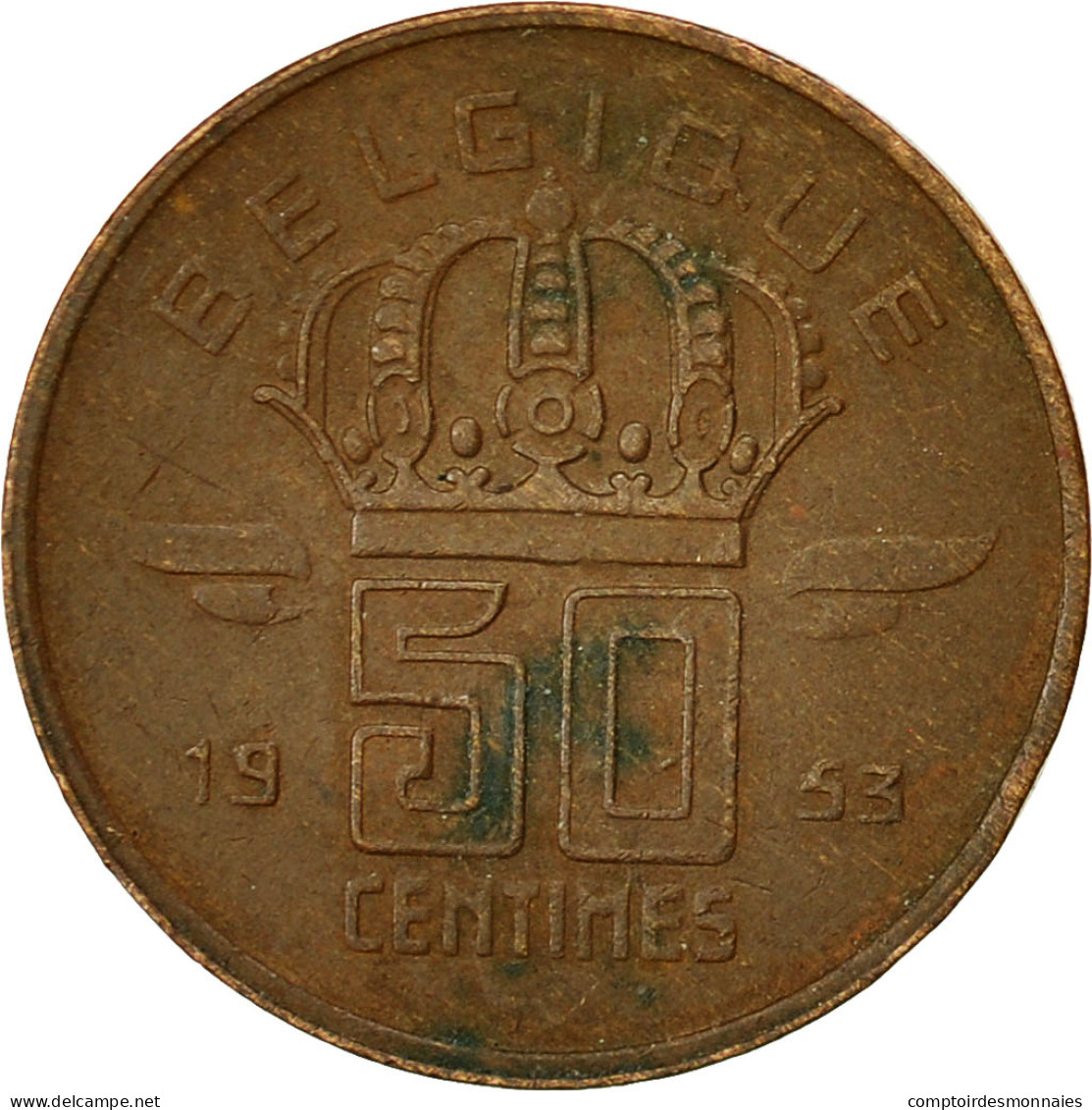 Belgique, 50 Centimes, 1953, TB+, Bronze, KM:144 - 50 Centimes