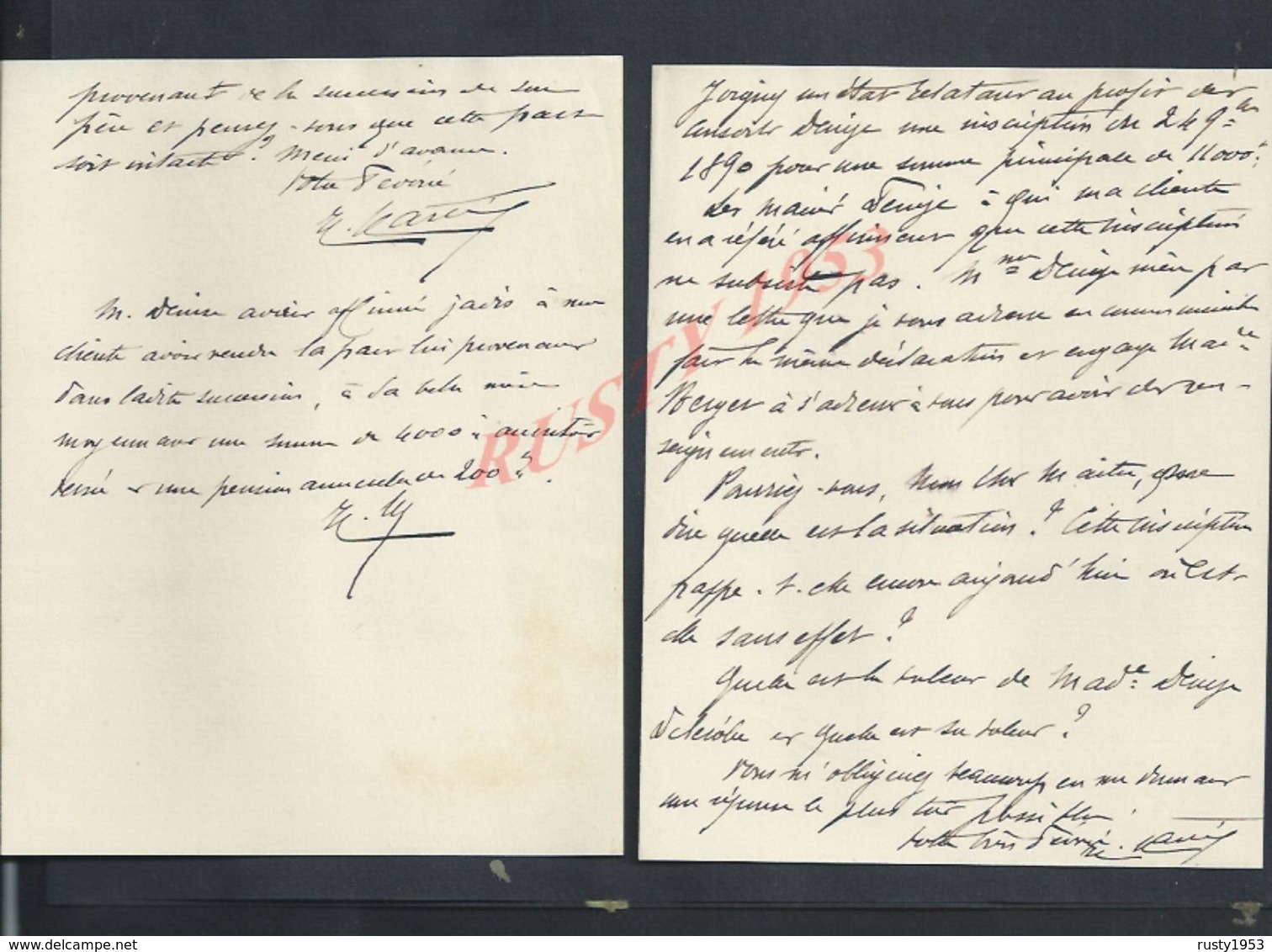 LETTRES DE 1899 H MARTIN AVOUÉ À SENS RUE DE L ECRIVAIN : - Manuscrits