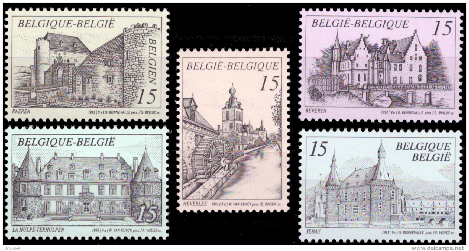 Belgium 2512/16** Chateaux  MNH - Neufs