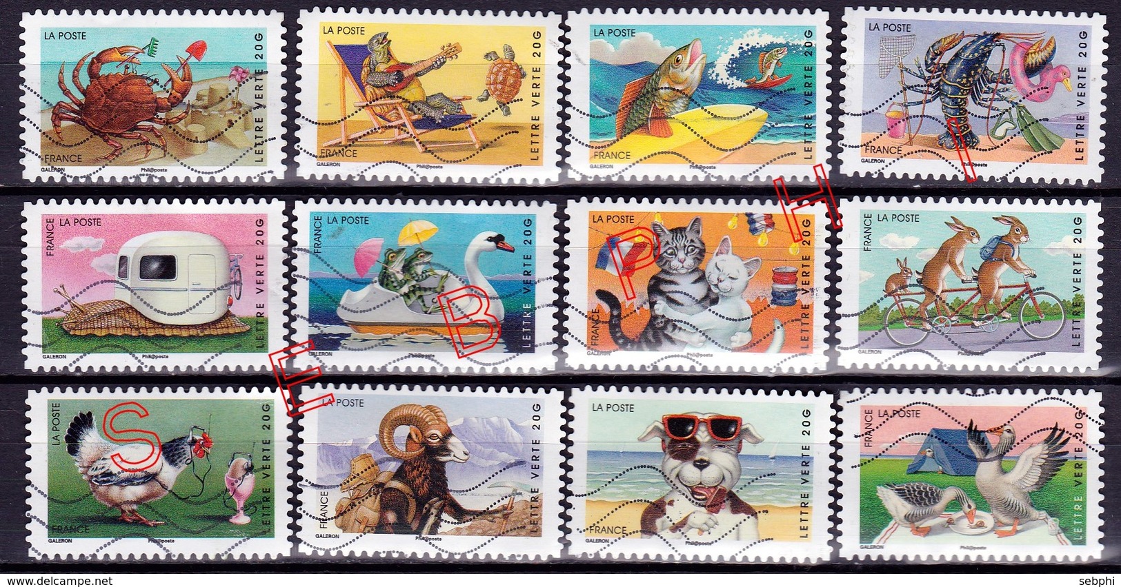 FRANCE 2014 : VACANCES :  SERIE COMPLETE - Used Stamps