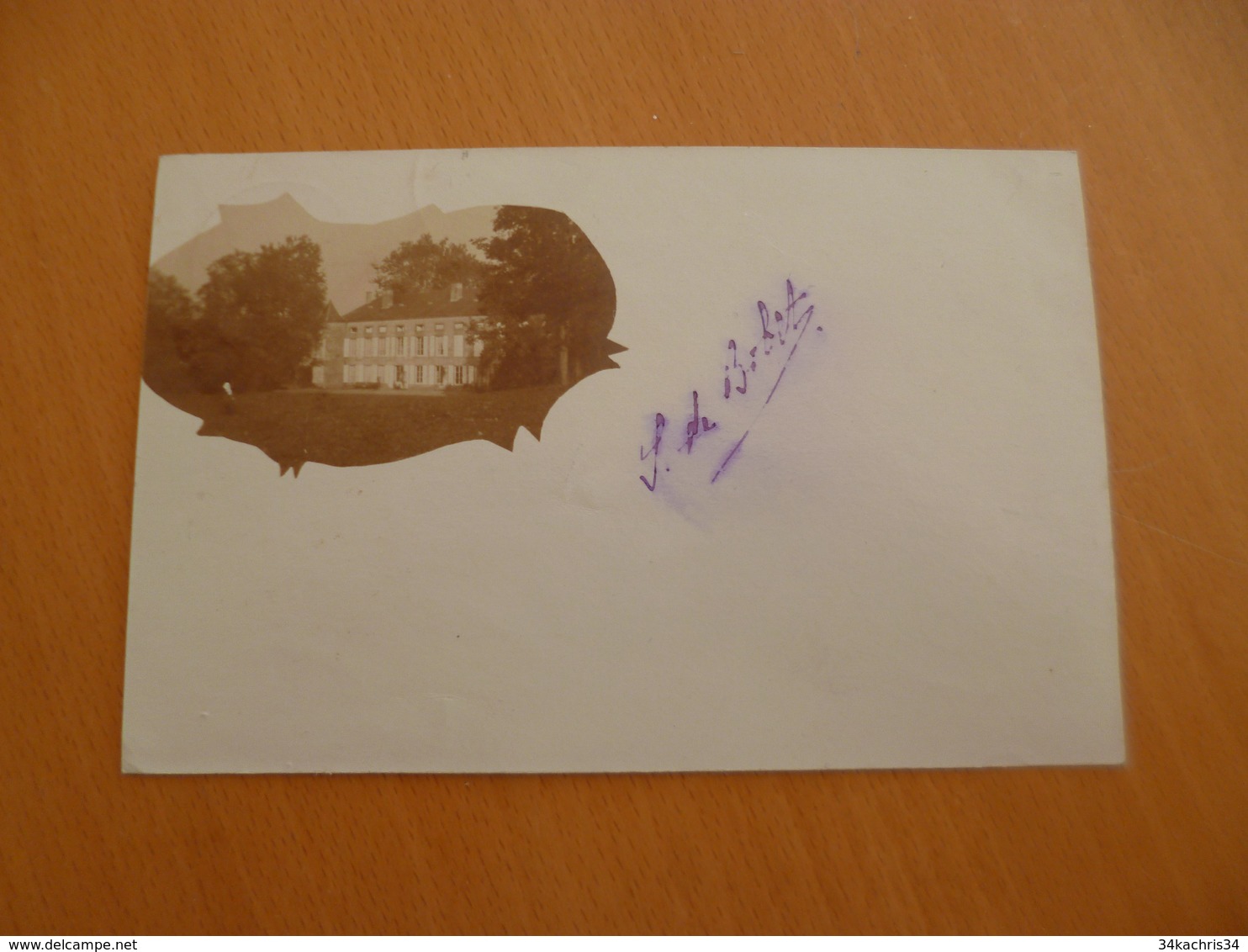 Carte Photo 57 Moselle ? à Identifier Château De Bobet Autographe Vigy En Cachet - Autres & Non Classés