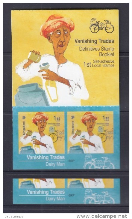 Singapore 2013 Vanishing Trades, Dairy Man Bicycle Booklet **6th Reprint (2015G) MNH - Cycling