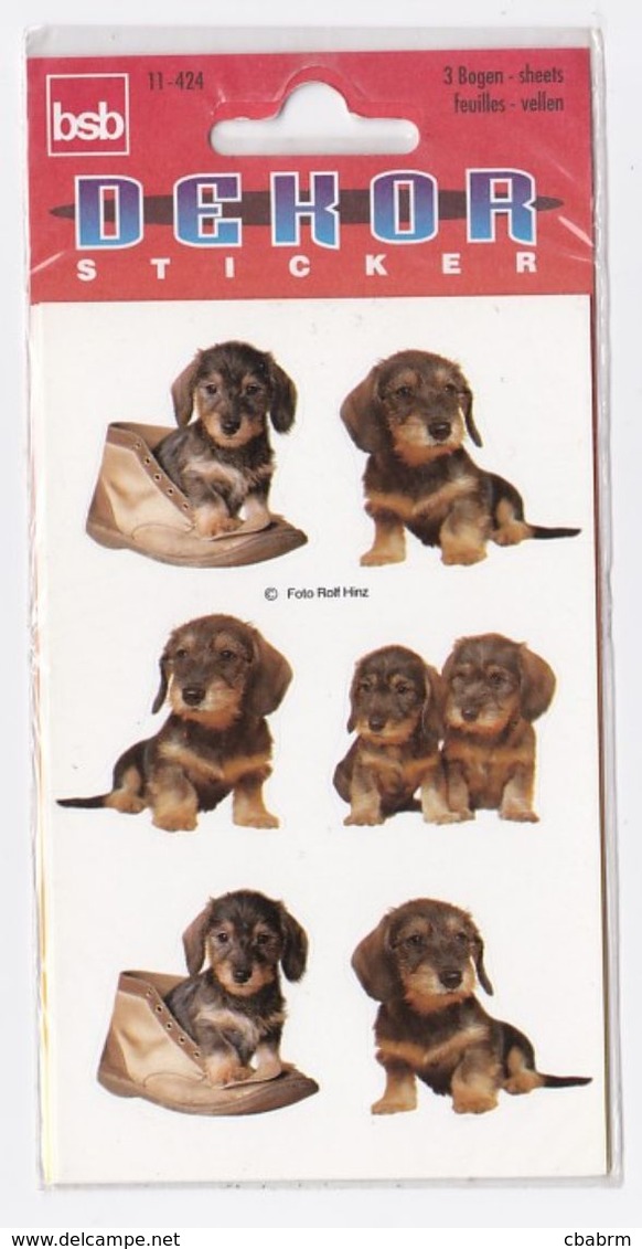 Pochette De 3 Feuilles De Stickers Découpés CHIENS Pour Décorer Cahiers Livres - Scrapbooking