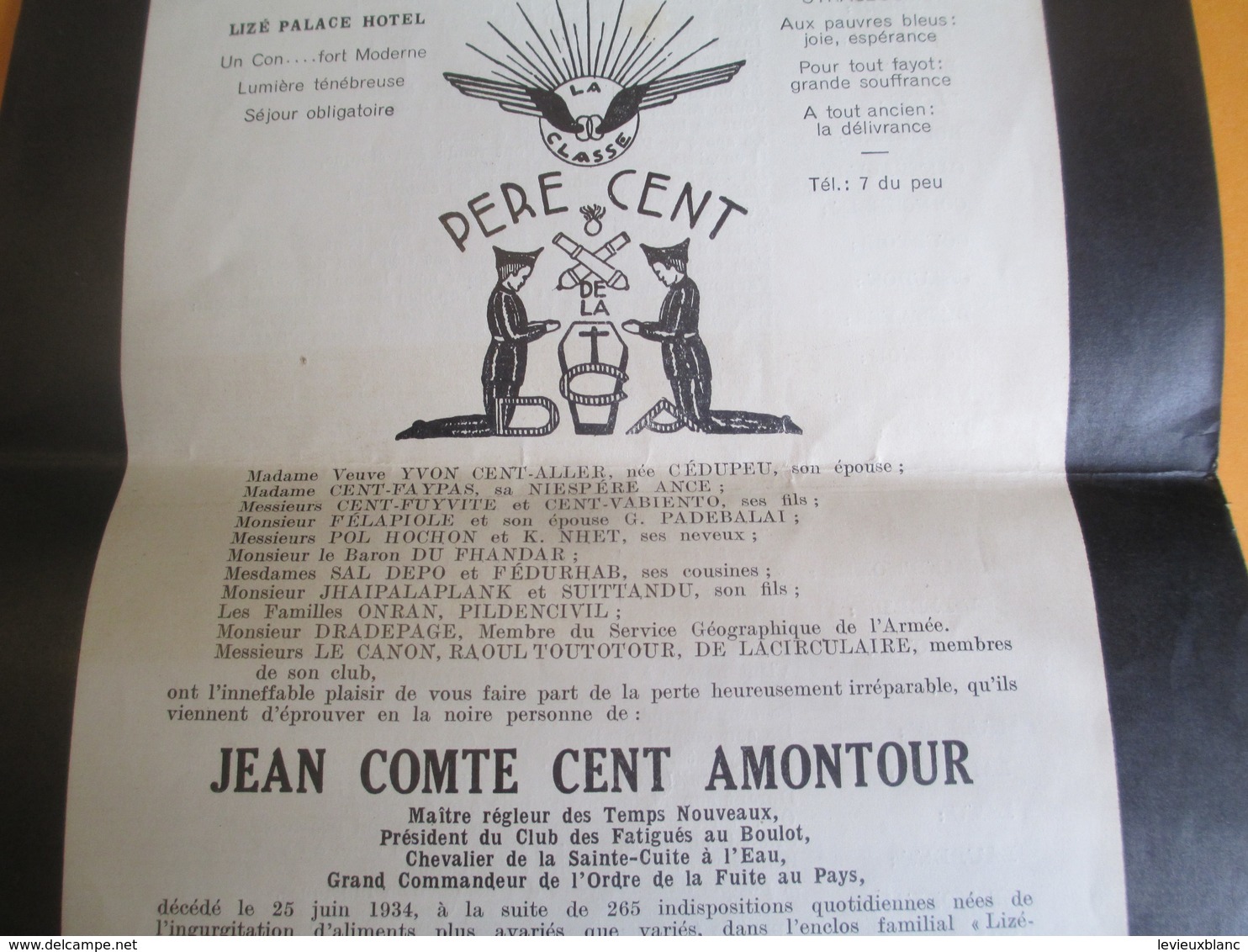 Militaria/Pére Cent/403e D.C.A./Jean Comte Cent Amontour /TOUL/METZ/STRASBOURG/BELFORT/1934      VPN140 - Documentos