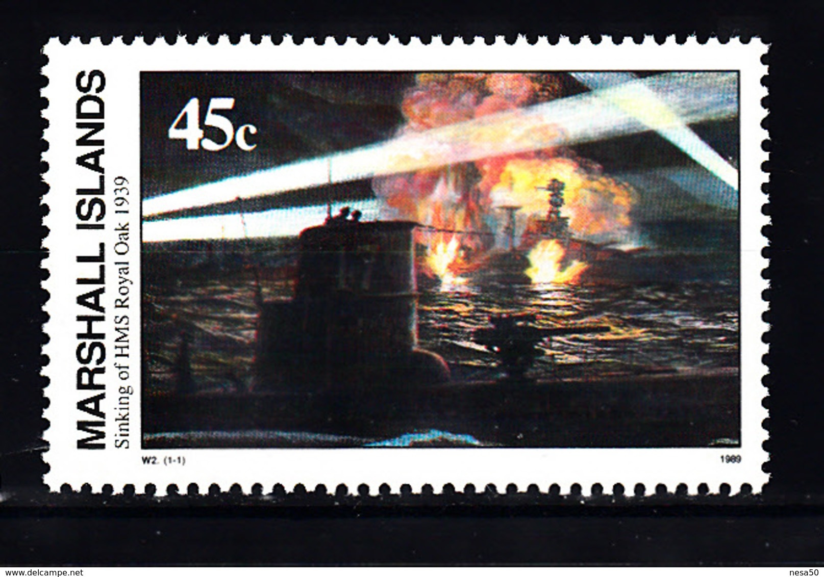 Marshalleilanden 1989 Mi Nr 245 Second War:  HMS „Royal Oak“ - Marshalleilanden