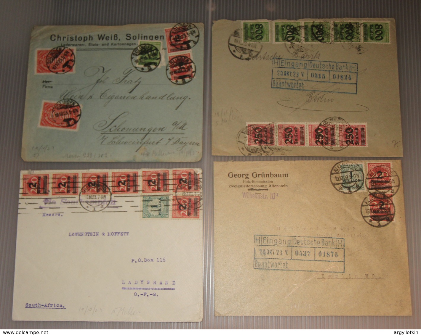 GERMANY 1923 INFLATION MAIL 10th TO 19th OCTOBER - Brieven En Documenten