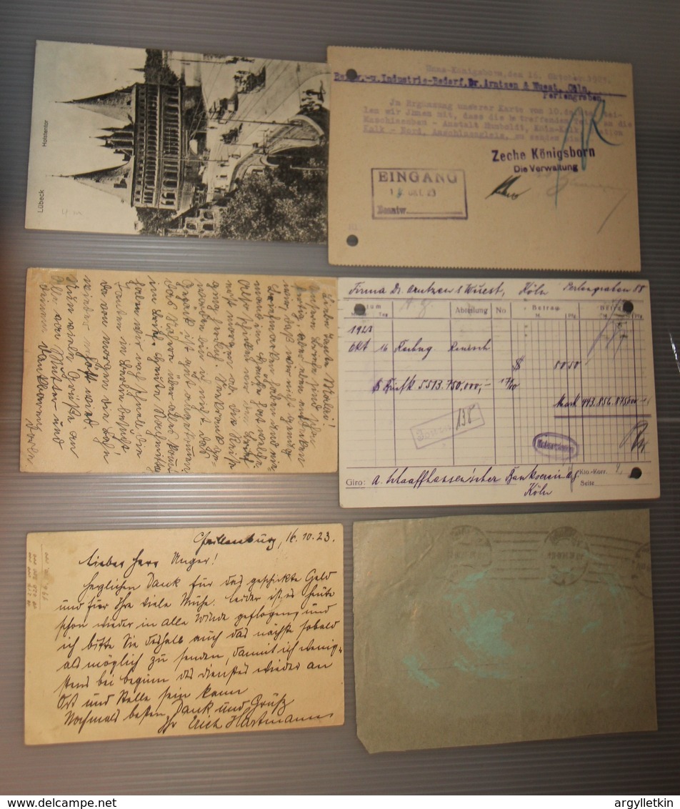 GERMANY 1923 INFLATION MAIL 10th TO 19th OCTOBER - Covers & Documents