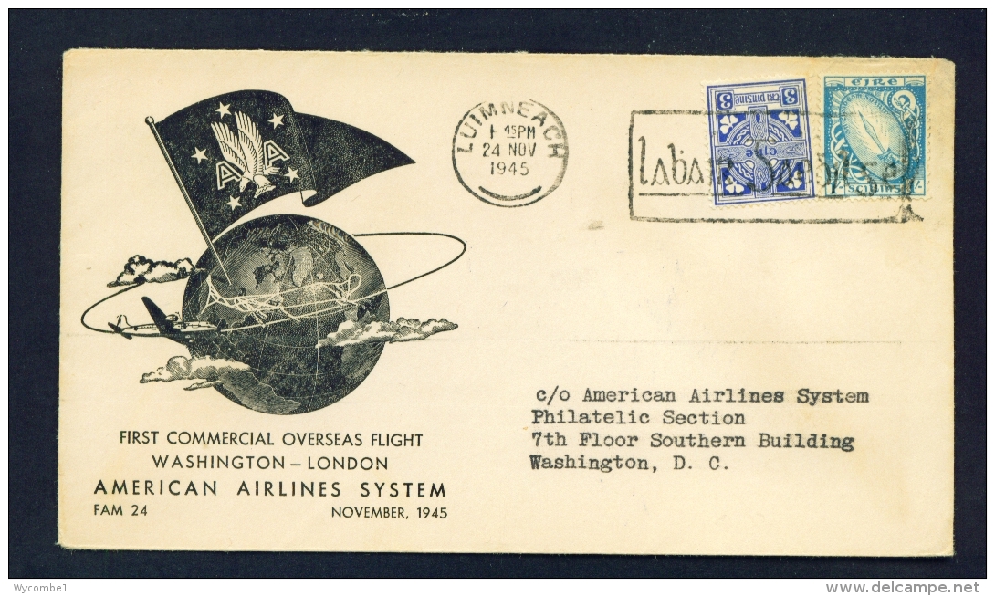 IRELAND  -  1945  First Commercial Overseas Flight Washington - London  As Scans - Airmail