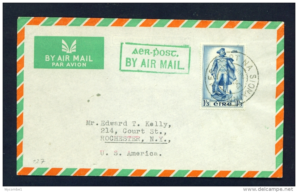 IRELAND  -  1954  Airmail Cover To The USA - Poste Aérienne