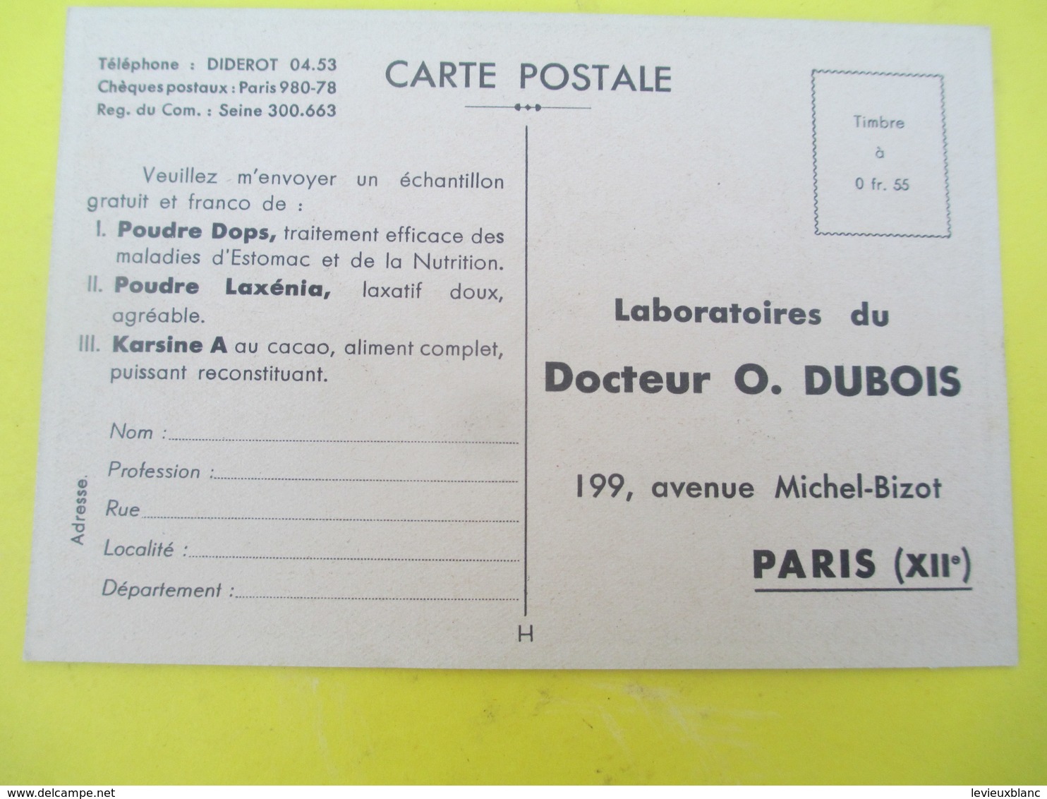 Publicité Façon Carte Postale/ Produit Pharmaceutique /Poudre DOPS/Éteint Les Brûlures D'Estomac / Vers 1958-60   VPN134 - Publicidad