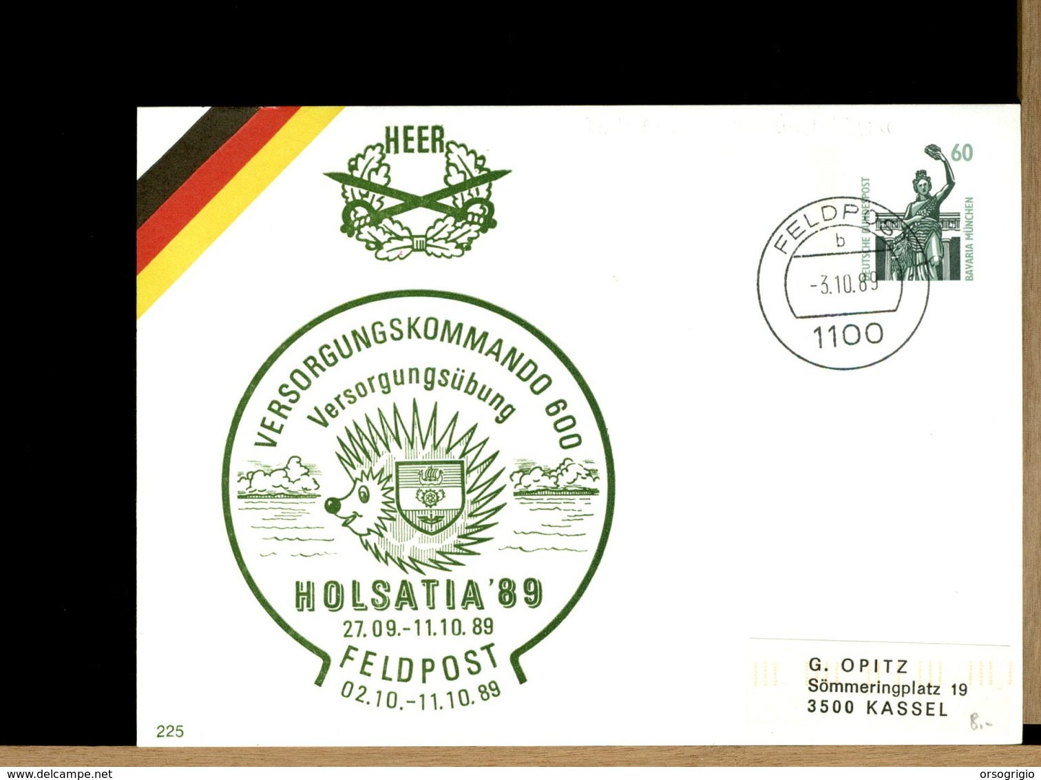 DEUTSCHE - FELDPOST 1989 - VERSORGUNGKOMMANDO - DRAKKAR - HOLSATIA '89 - Postales Privados - Nuevos