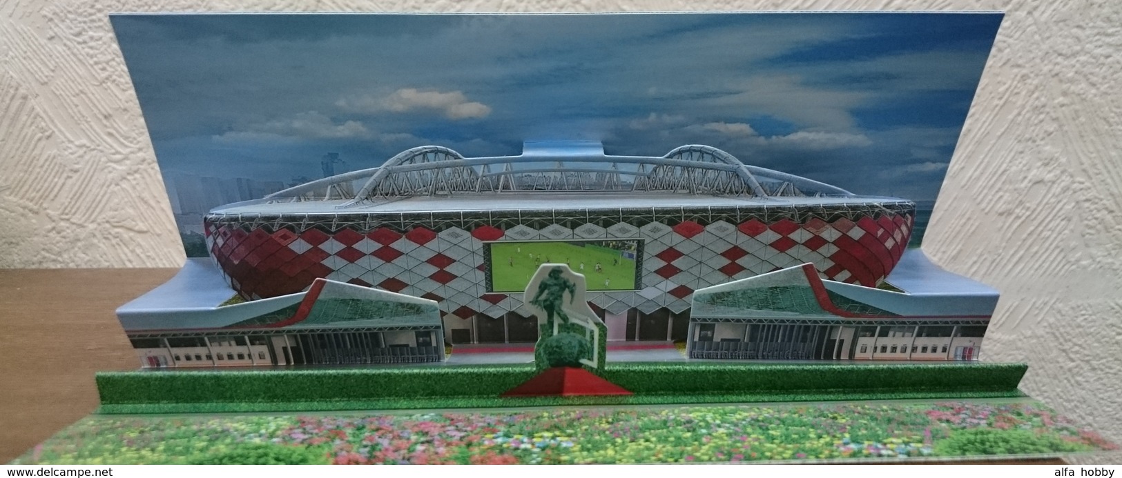 Russia,  Football 2018, Stadium SPARTAK, Stamp +3 D Special Pack - 2018 – Rusland