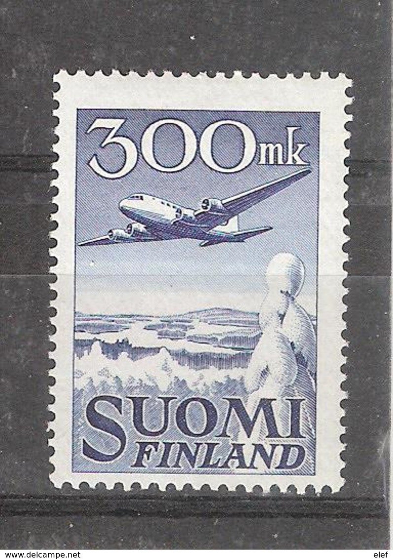 FINLAND / Finland , 1950 Airmail, Yvert N° 3 , 300 Mk Bleu, Avion DOUGLAS DC 6, Neuf * / MH, TB, Cote 23 Euros - Nuevos