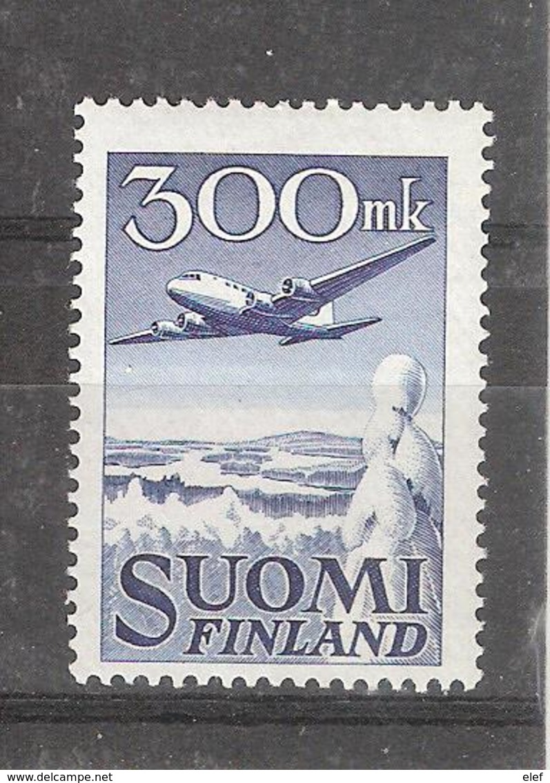 FINLAND / Finland , 1950 Airmail, Yvert N° 3 , 300 Mk Bleu, Avion DOUGLAS DC 6, Neuf * / MH, TB, Cote 23 Euros - Unused Stamps