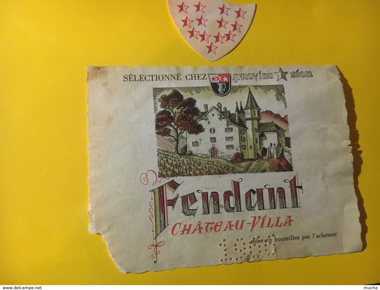 7988 - Fendant Château-Villa 1966 Provins Suisse Endommagée Manque Un Coin 1966 Indiqué Par Perforation - Autres & Non Classés