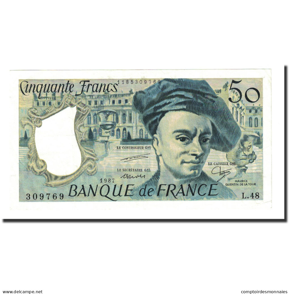 France, 50 Francs, 50 F 1976-1992 ''Quentin De La Tour'', 1987, SPL - 50 F 1976-1992 ''quentin De La Tour''