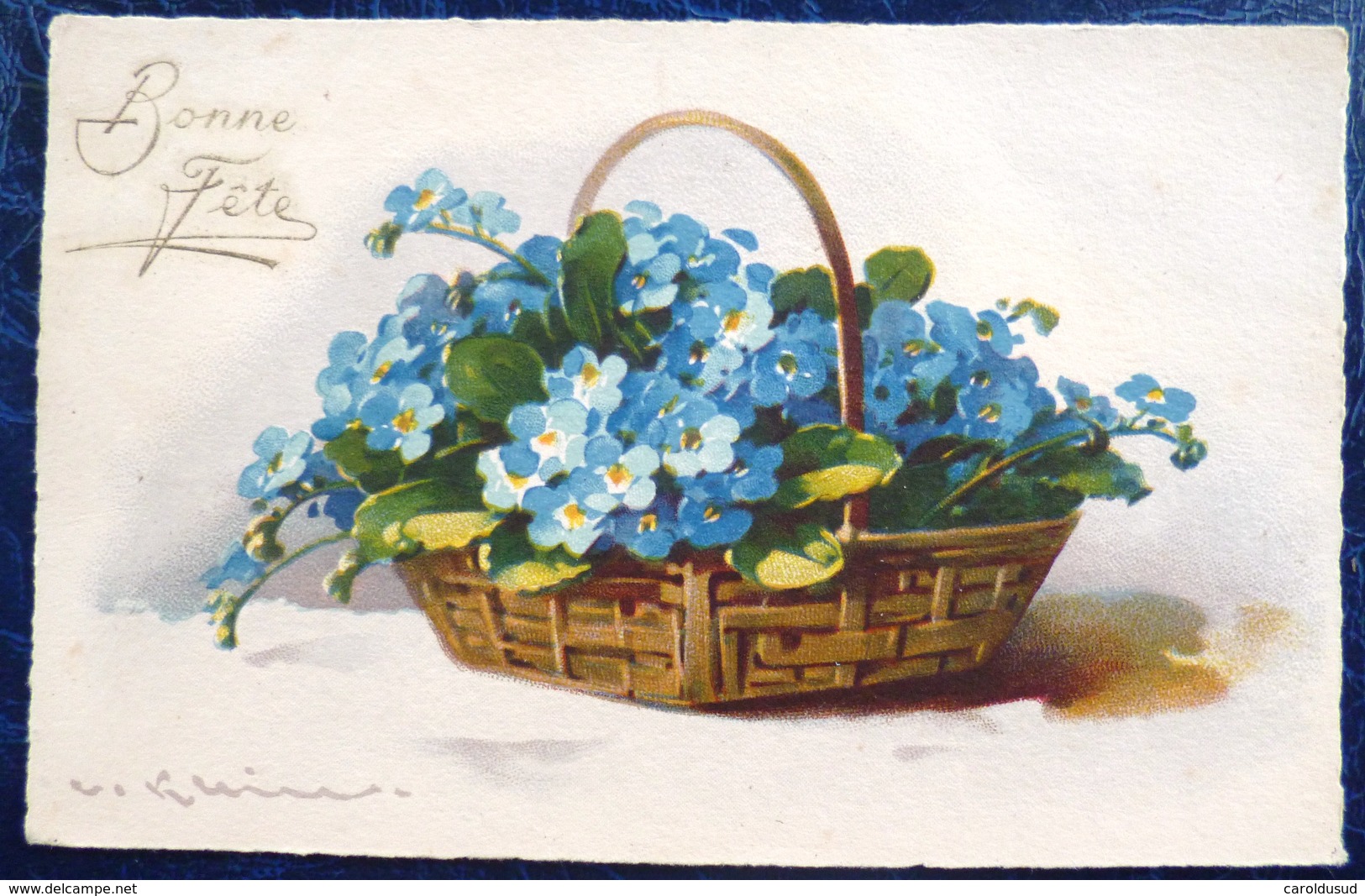 Cpa LOT 6X LITHO Illustrateur 3X JOUNOK IMPORT EAS C KLEIN Bouquet VASE CORBEILLE Fleur THEME  Myosotis - Sammlungen & Sammellose