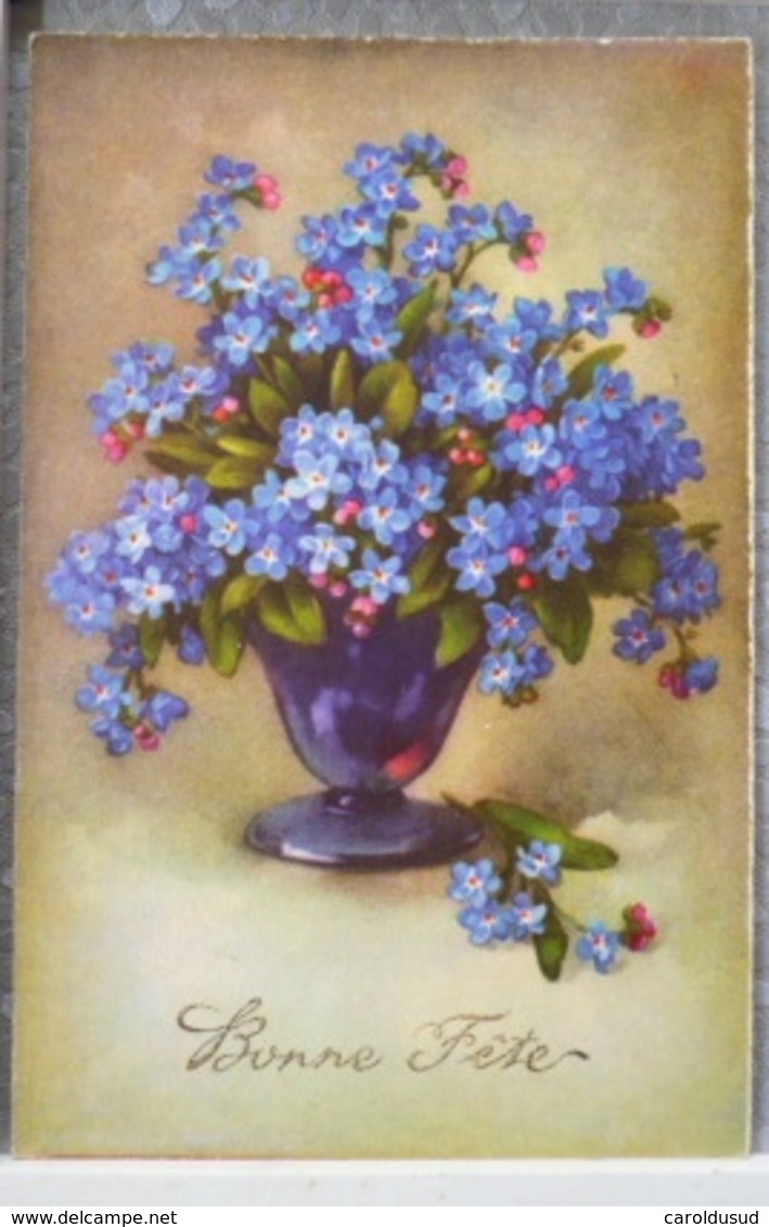 cpa LOT 6X LITHO illustrateur 3X JOUNOK IMPORT EAS C KLEIN bouquet VASE CORBEILLE fleur THEME  myosotis