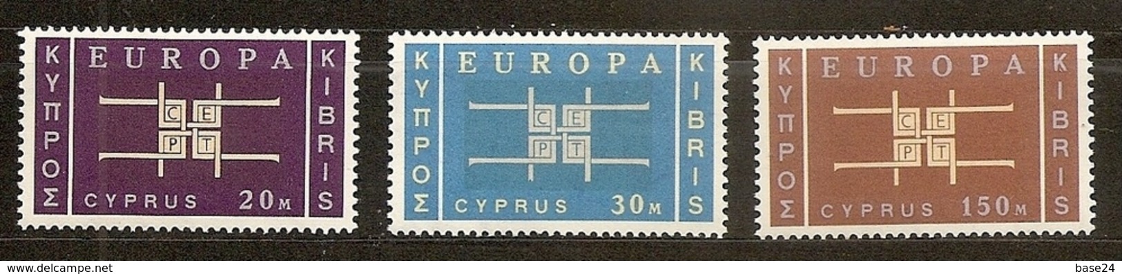 1963 Cipro Cyprus EUROPA CEPT EUROPE Serie Di 3v. MNH** CROCE CROSS - 1963