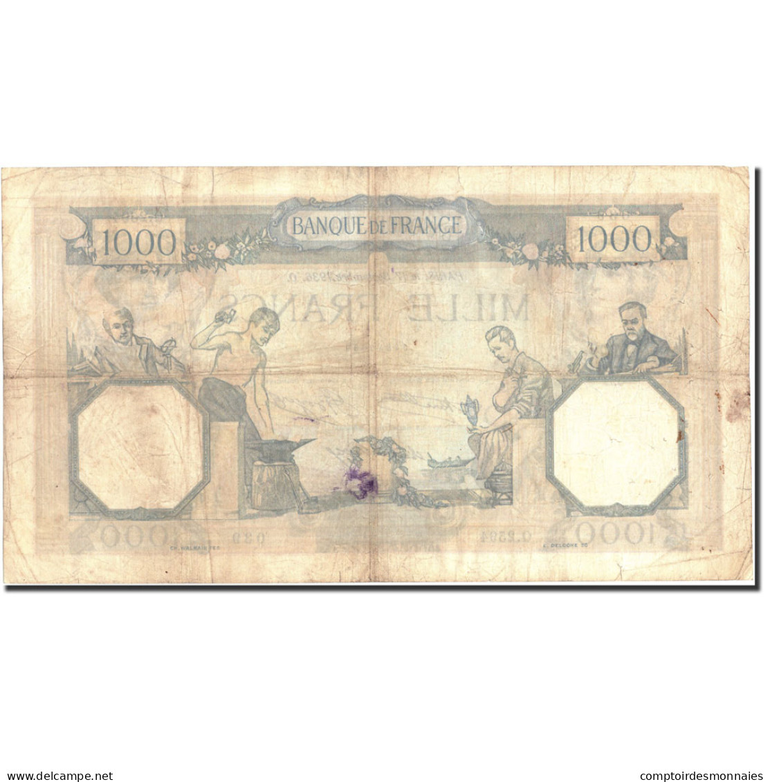 France, 1000 Francs, 1 000 F 1927-1940 ''Cérès Et Mercure'', 1936, 1936-09-17 - 1 000 F 1927-1940 ''Cérès Et Mercure''