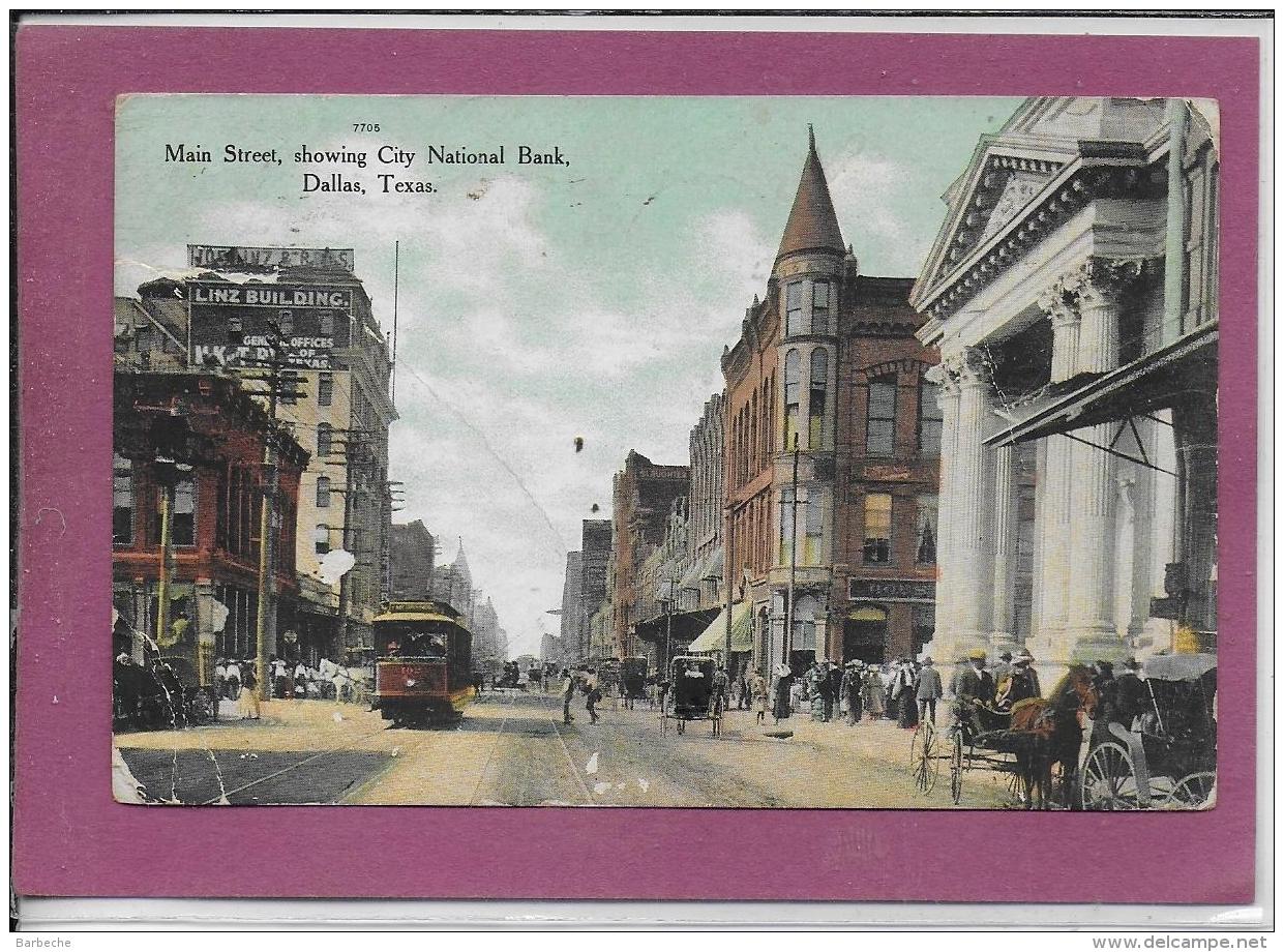 MAIN STREET SHOWING CITY NATIONAL BANK DALLAS - Dallas