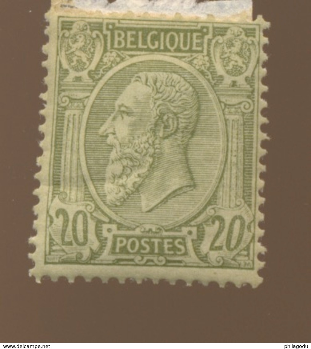 20c  47 *  Gomme Originale Forte Charnière  Cote 270,-E - 1884-1891 Léopold II