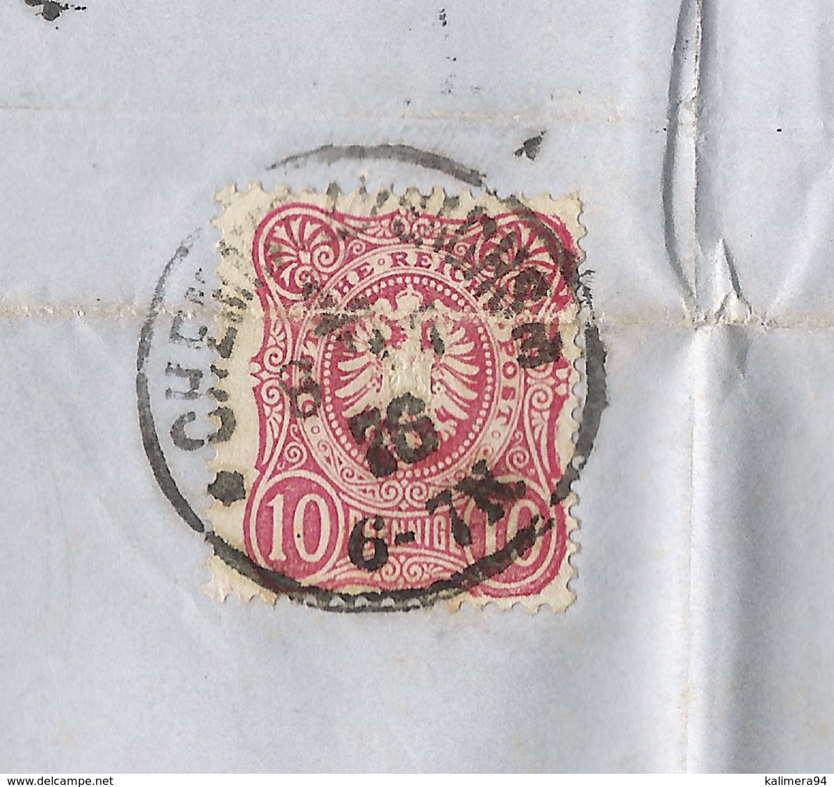 Timbre 10 Pfennig Rose  ALLEMAGNE  /  Lettre De BÜRGER & KÜHNE , à CHEMNITZ , Envoi à EYBAU Du 8 Juillet 1876 - Autres & Non Classés