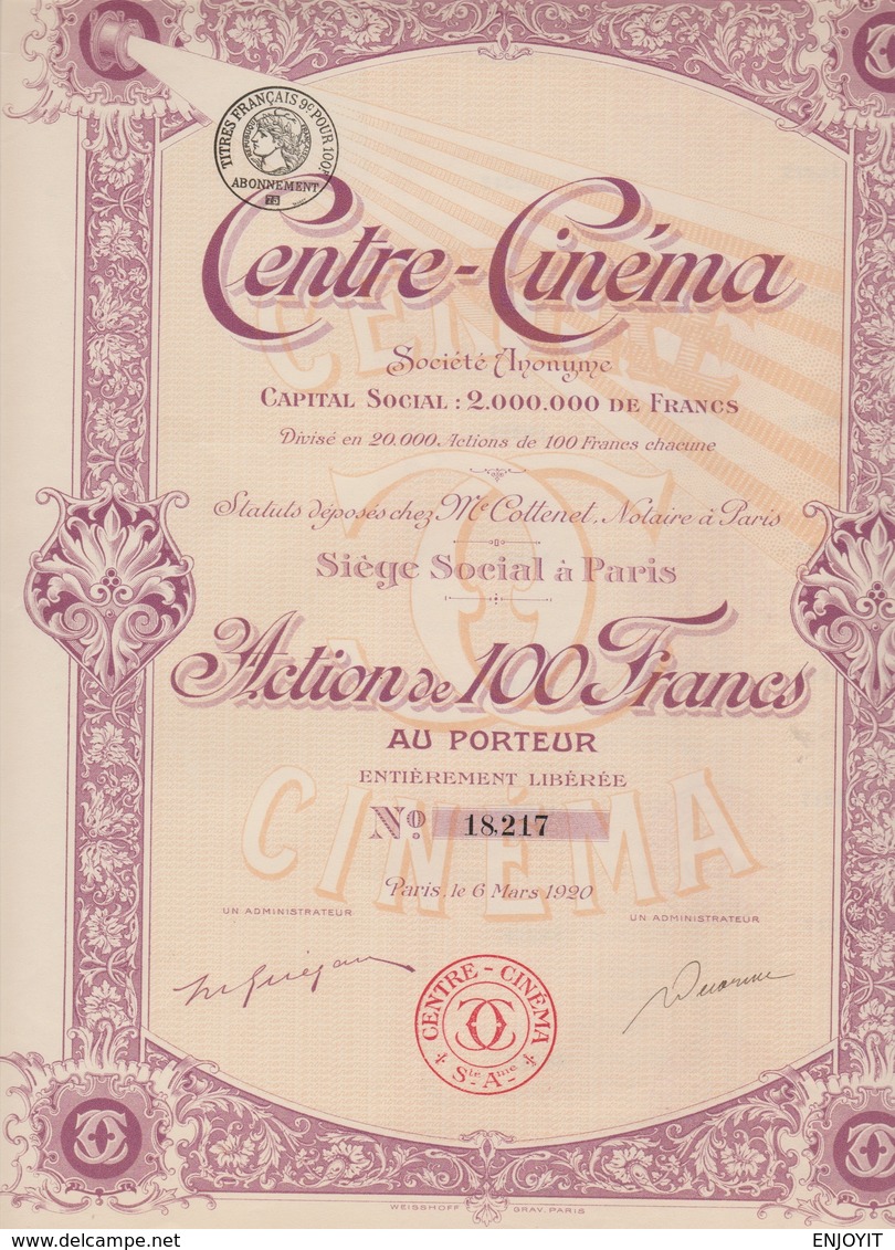 RARE : CENTRE CINÉMA (ACTION) - Film En Theater