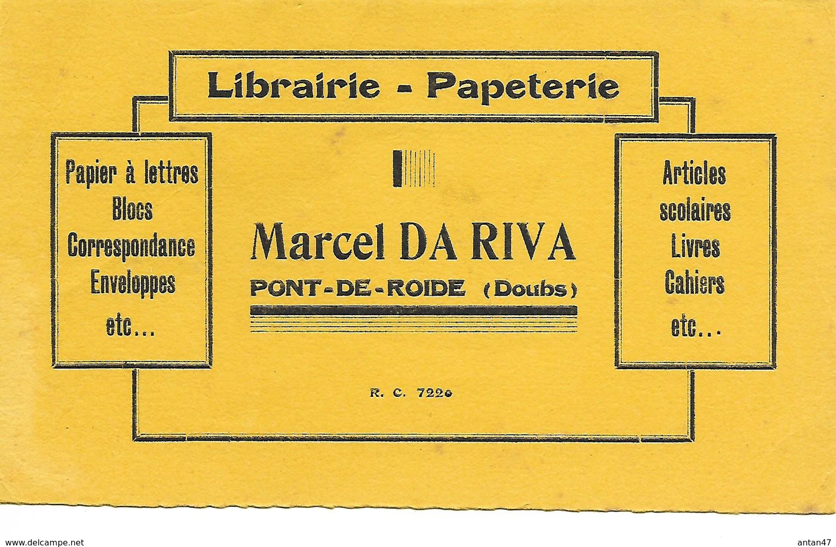 Buvard / Librairie - Papeterie DA RIVA PONT-DE-ROIDE 25 DOUBS - I