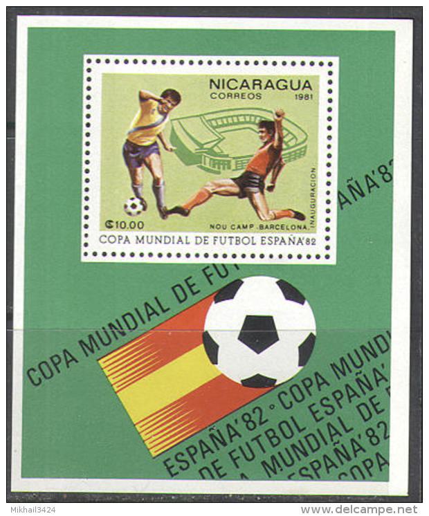 3356 ✅ Sport Soccer Football WM Cup FIFA 1981 Nicaragua S/s MNH ** 4,5ME - 1974 – Germania Ovest