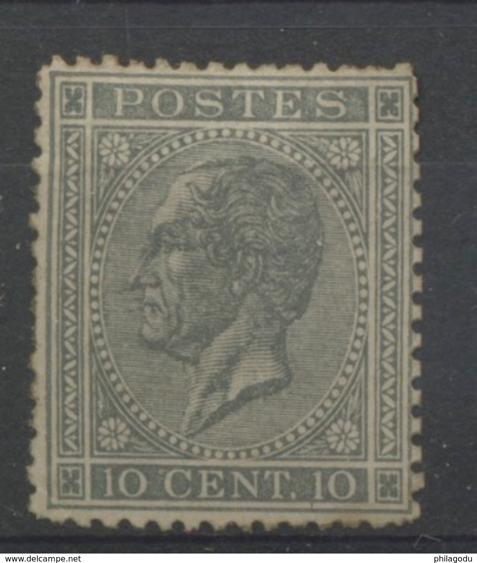 10c Gris N° 17  Neuf  Colle Partielle Cote  500,-E - 1865-1866 Profil Gauche