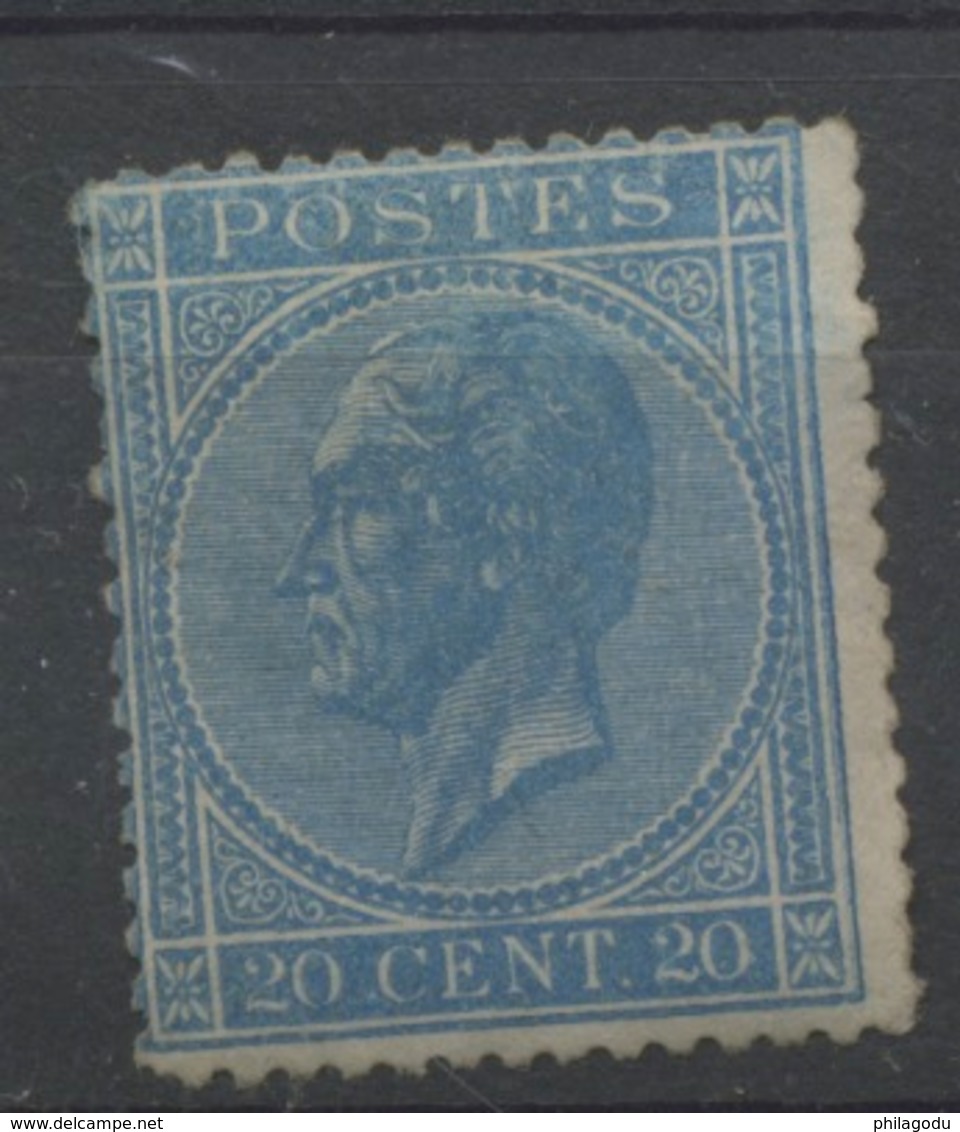 20c Bleu N° 18  Neuf Charnière Cote  900,-E - 1865-1866 Profil Gauche