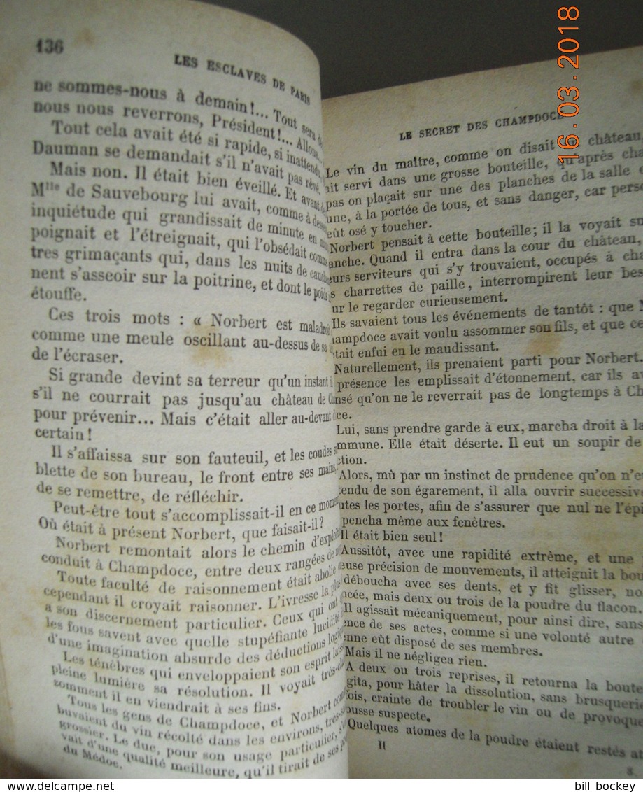 Roman Policier - Emile GABORIAU  "LES ESCLAVES DE PARIS"  Dentu 1870 - TRES BON ETAT  Lecoq, Doyle,Christie, Leblanc, - Autres & Non Classés