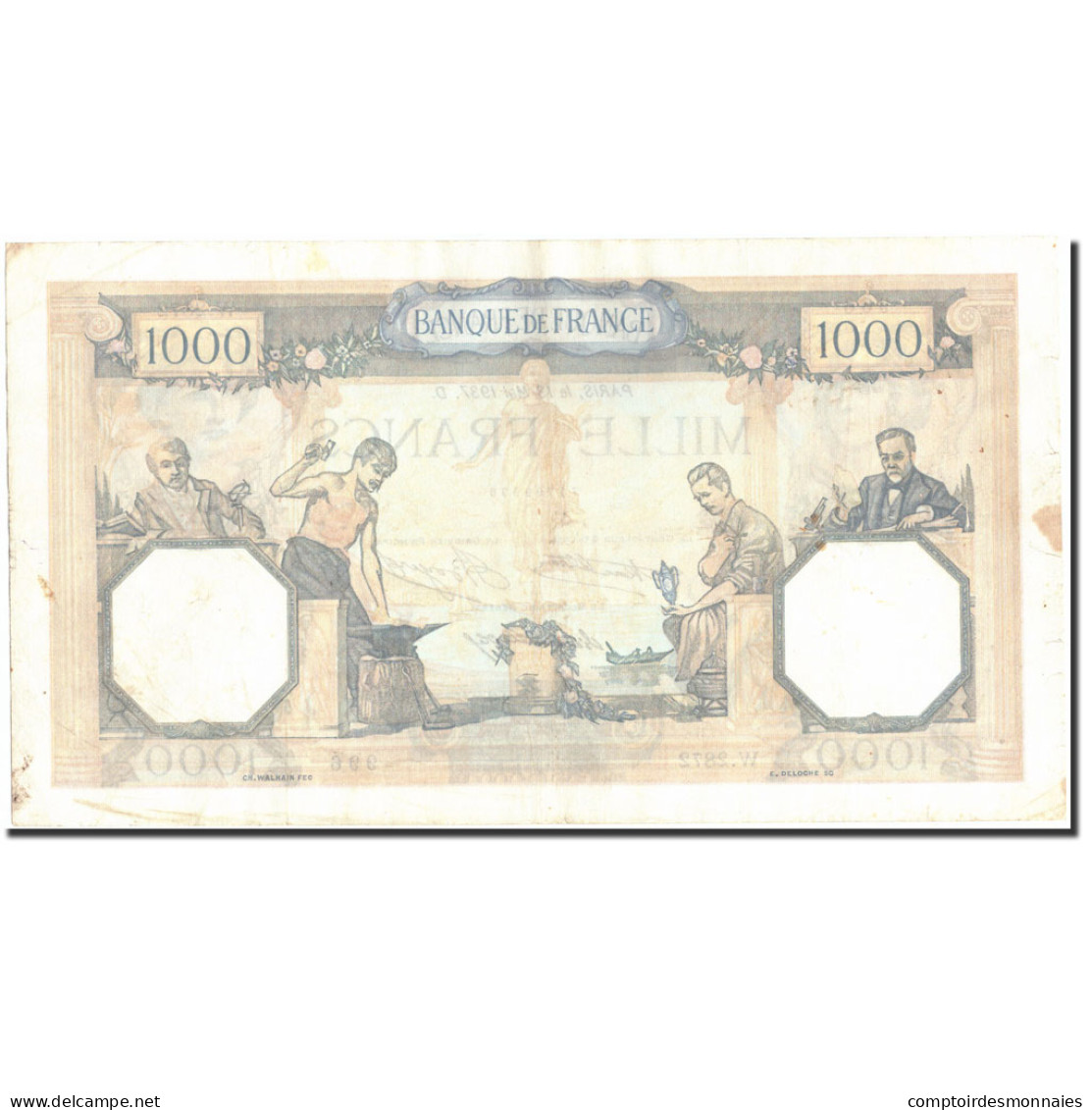 France, 1000 Francs, 1 000 F 1927-1940 ''Cérès Et Mercure'', 1937, 1937-05-13 - 1 000 F 1927-1940 ''Cérès Et Mercure''