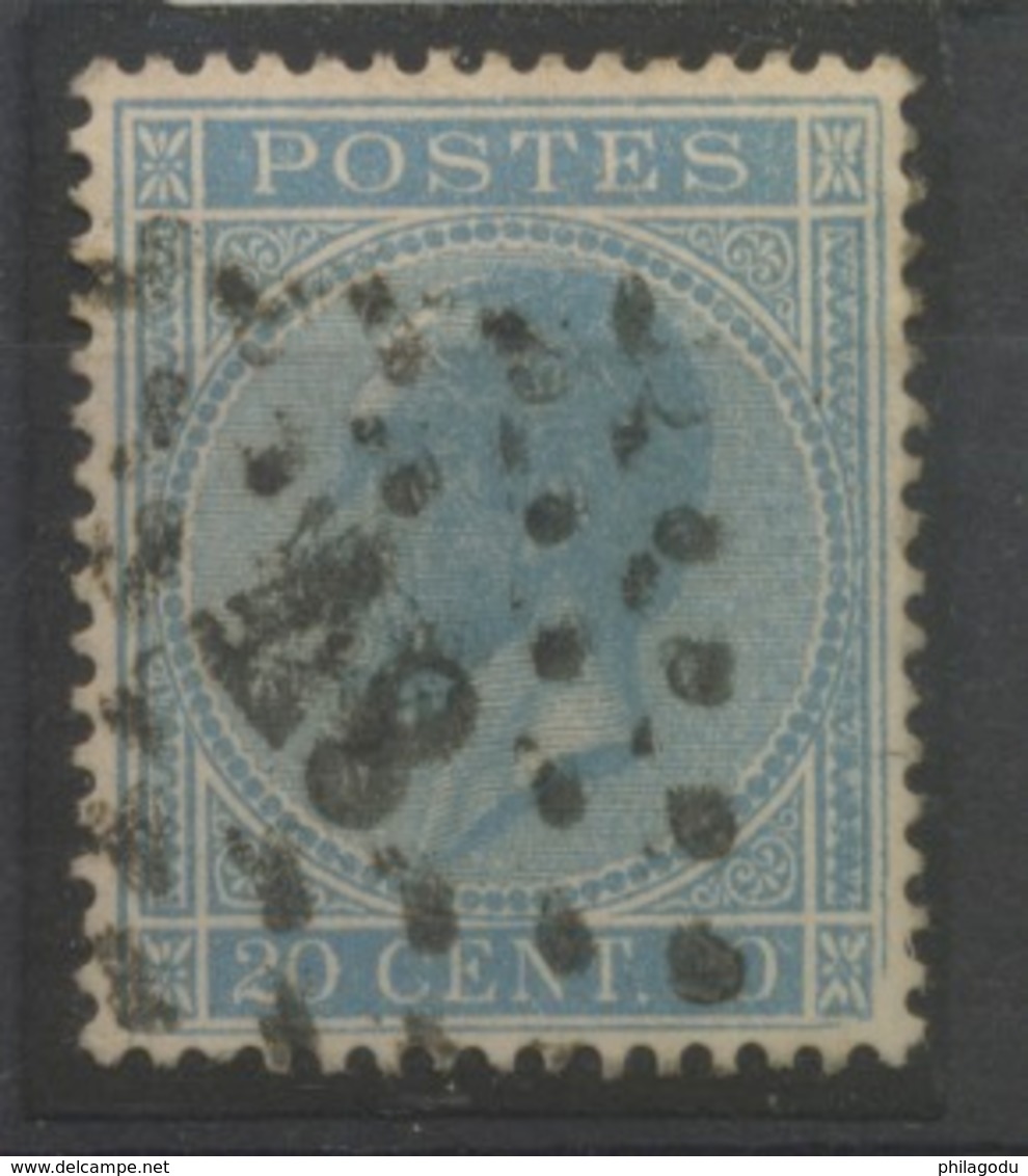 20c Bleu N° 18 Ø Super Bien Centré  Cote 7,50 E - 1865-1866 Profil Gauche