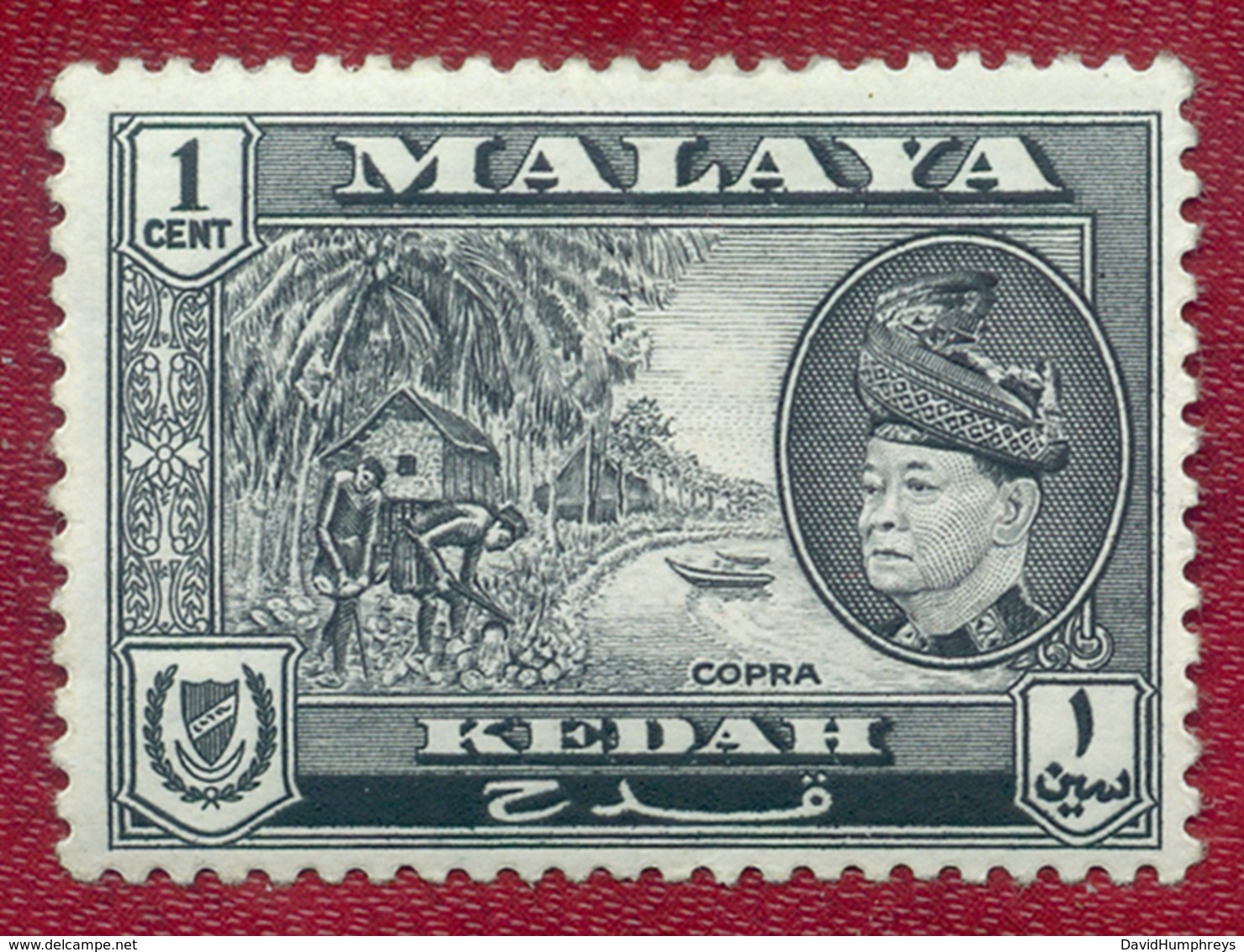 Kedah 1957 1c Black Copra SG92 MH - Kedah