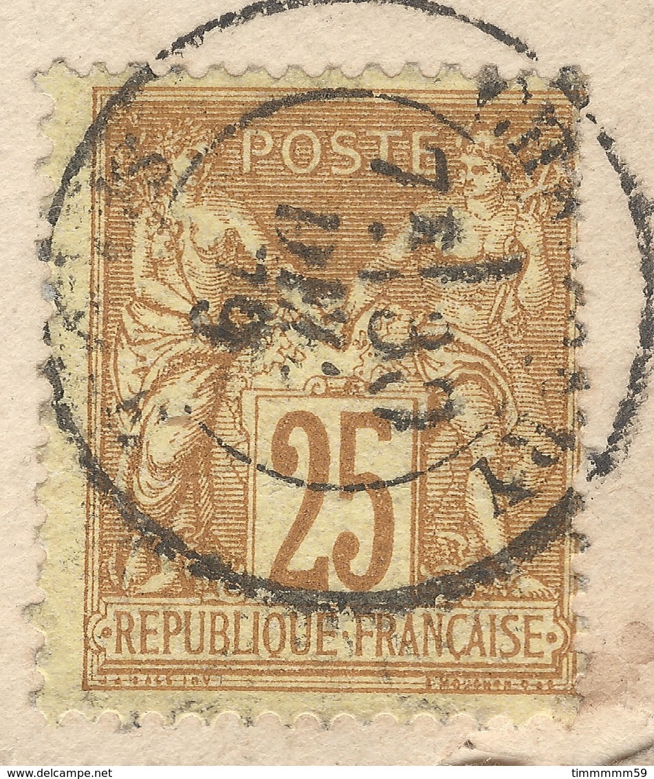 LT4383  N°92/enveloppe, Oblit Cachet à Date De CHAMBERY, Savoie(88) Pour La BELGIQUE, Au Dos Cachet FRANCE OUEST 3 - 1876-1898 Sage (Type II)