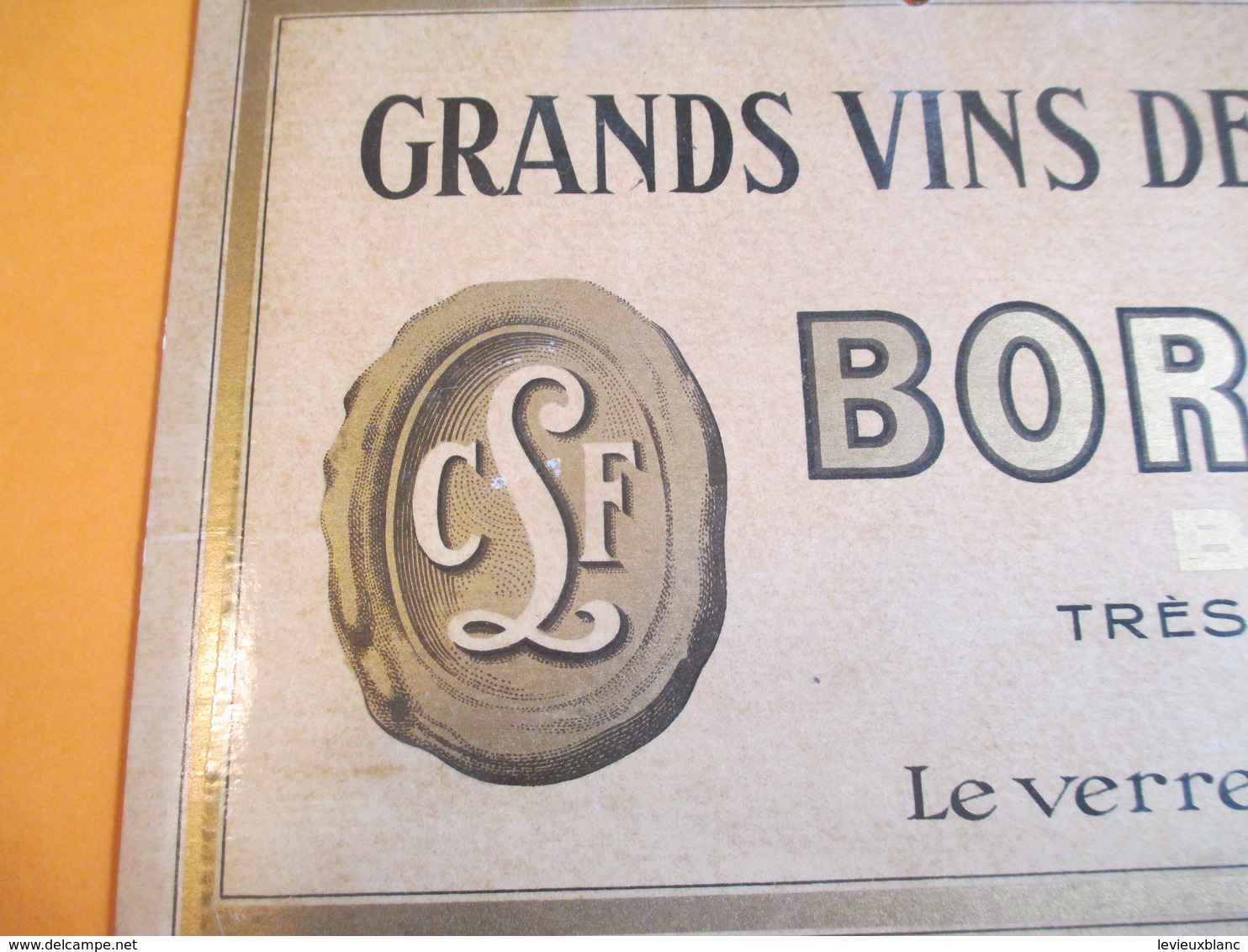 Publicité/ Plaque Carton/ Grands Vins De Bordeaux/ Blanc /Trés Recommandé/Le Verre / BORDEAUX/ Vers 1930-50     BFP204 - Pappschilder