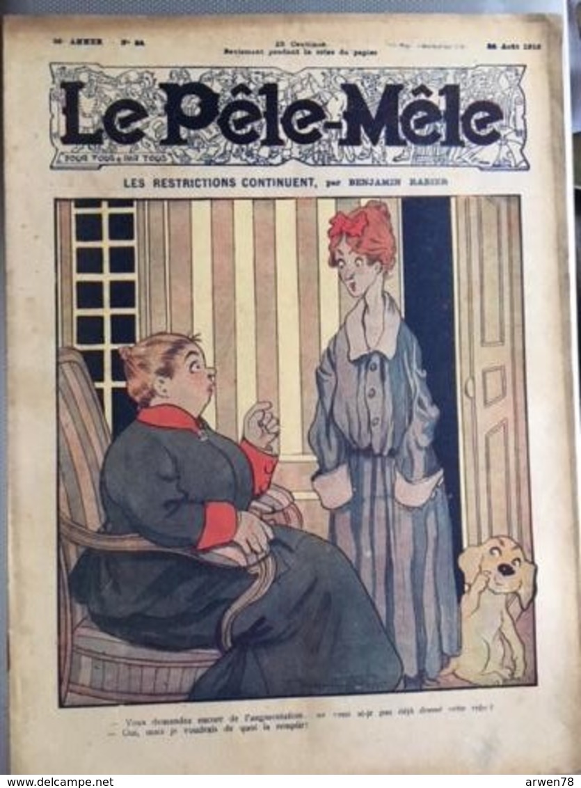 Le Pele Mele  Couverture Par Rabier 24 Aout 1919 - Autres & Non Classés