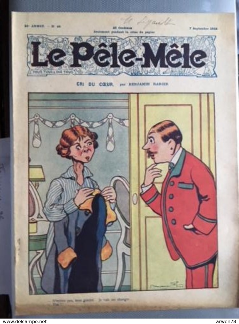 Le Pele Mele  Couverture Par Rabier 7 Septembre 1919 - Autres & Non Classés