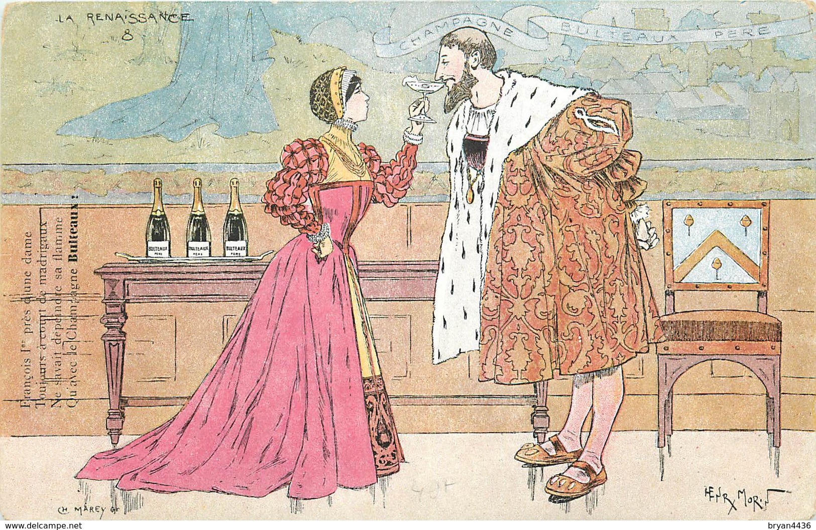 J. MORIN - ILLUSTRATEUR - PUBLICITE CHAMPAGNE BULTEAUX - LA RENAISSANCE - Morin, J.