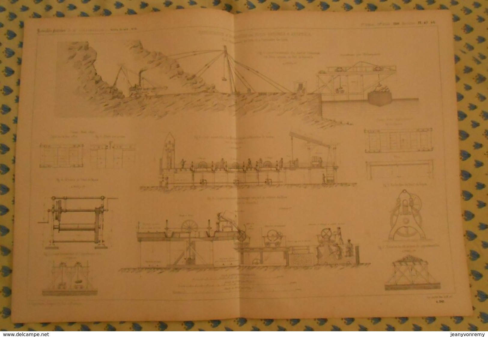 Plan De L'exploitation Et Fabrication Des Blocs Naturels Et Artificiels. Ports Et Jetées. 1866 - Arbeitsbeschaffung