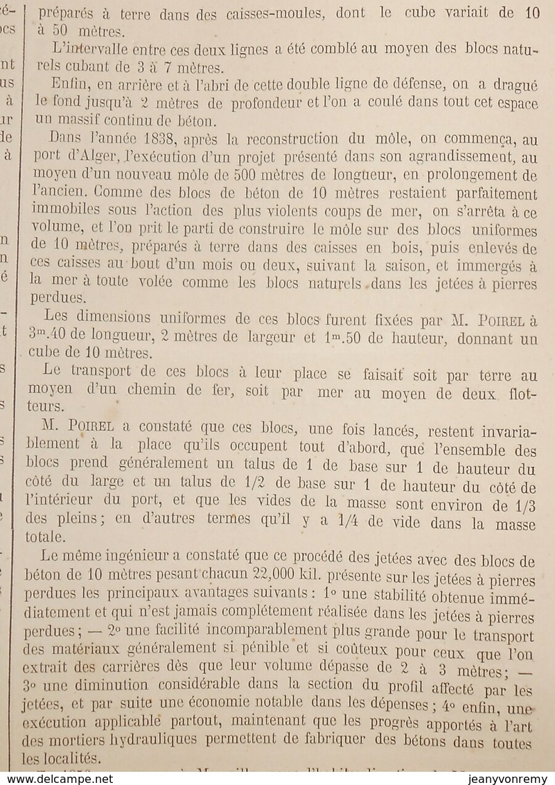 Plan de l'exploitation et fabrication des blocs naturels et artificiels. Ports et Jetées. 1866